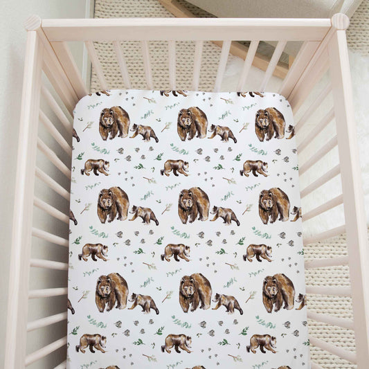 Drap contour pour bassinette | Bébé ours eucalyptus