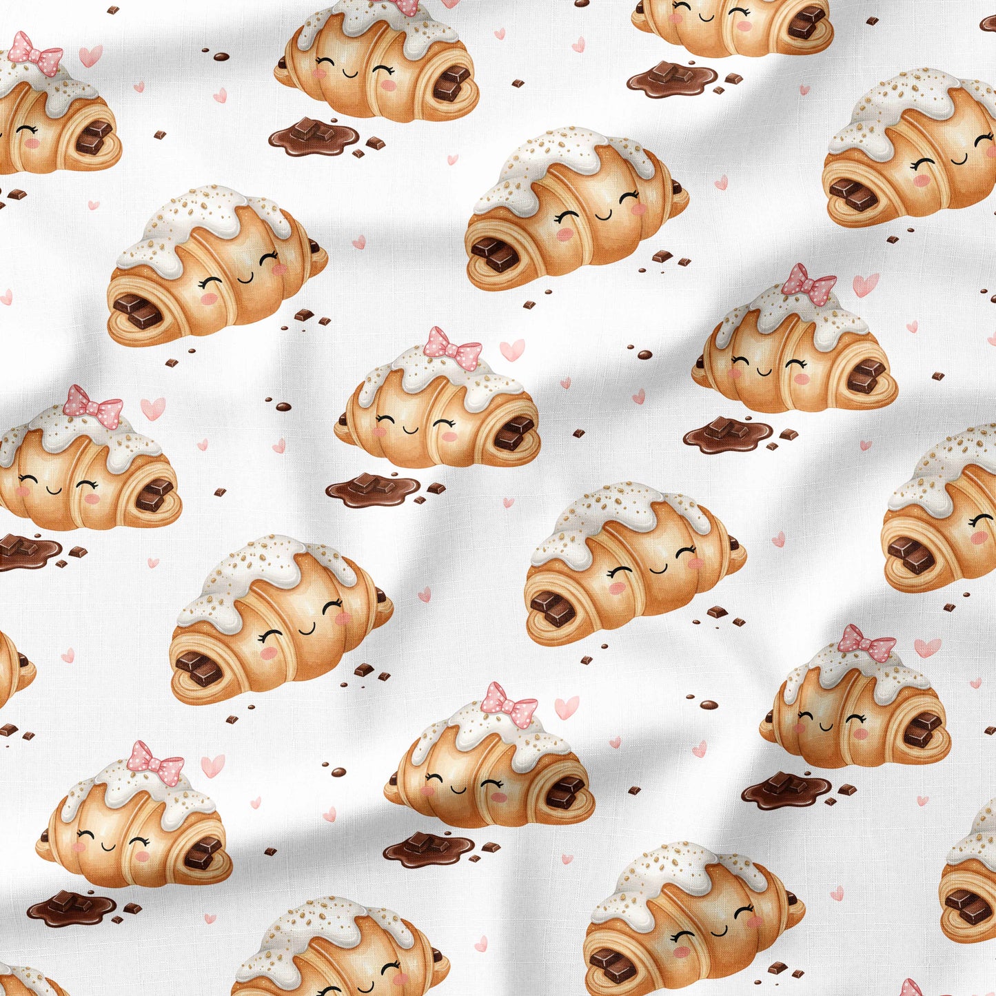 Banque de motif | Créez votre produit | Chocolatines et boucles fond blanc