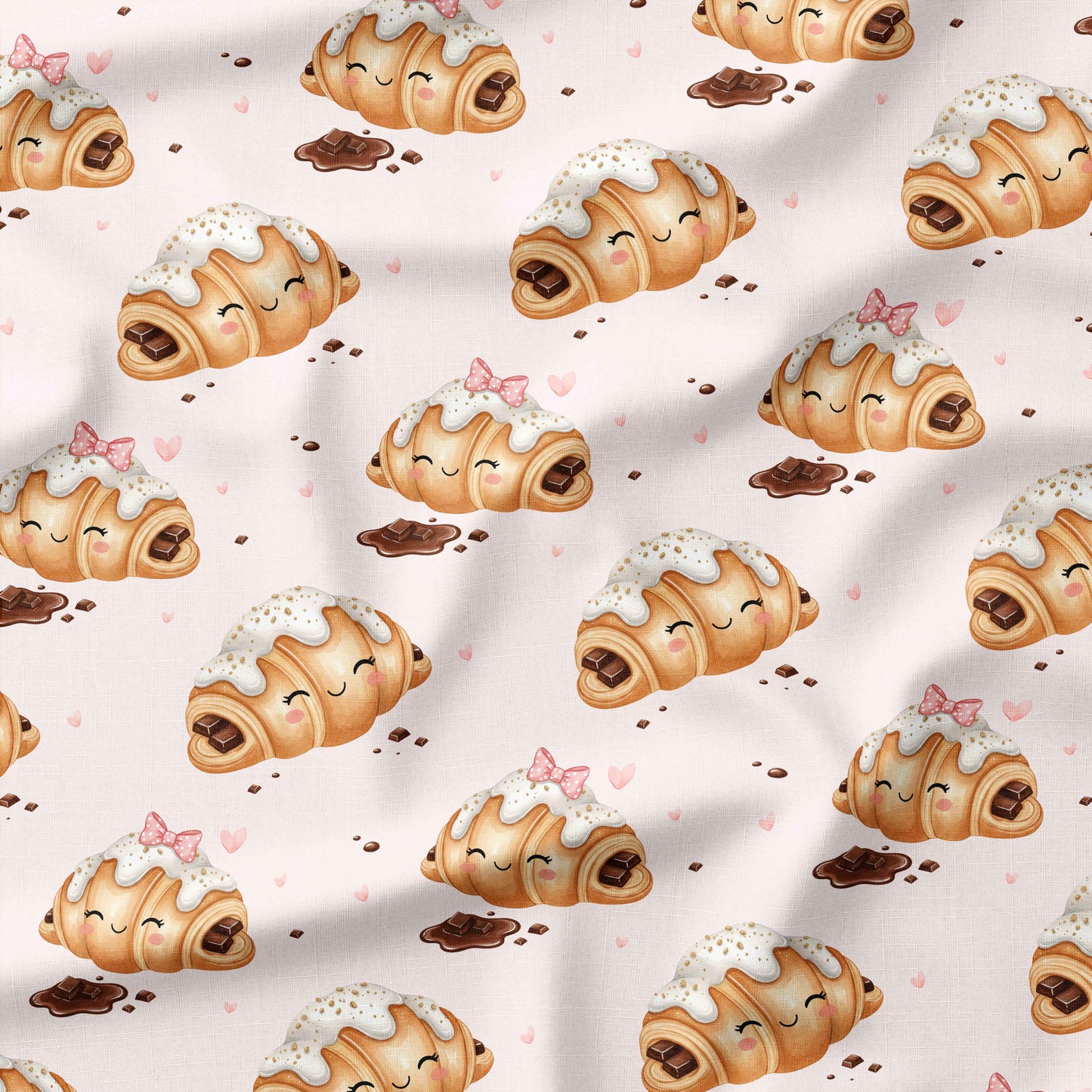 Banque de motif | Créez votre produit | Chocolatines et boucles fond rose