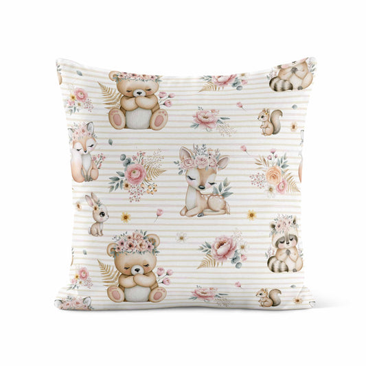 Housse de coussin | Douce Forêt fond ligné
