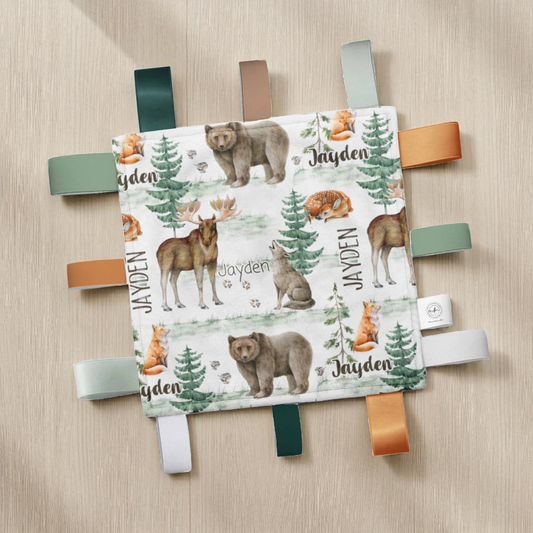 Doudou-étiquettes personnalisée | Animaux Montana prénom répétitif