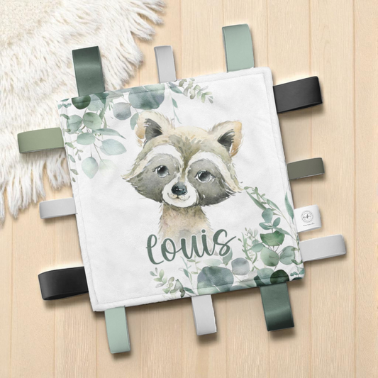 Doudou-étiquettes personnalisée | Raton Eucalyptus Vert