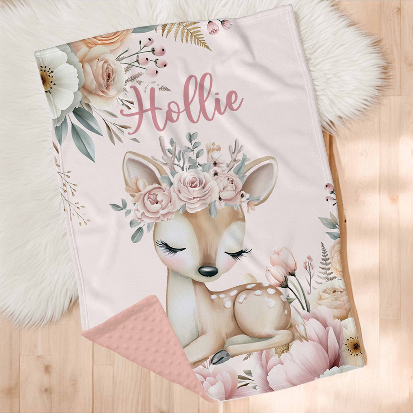 Couverture en minky personnalisée | Douce forêt animal au choix