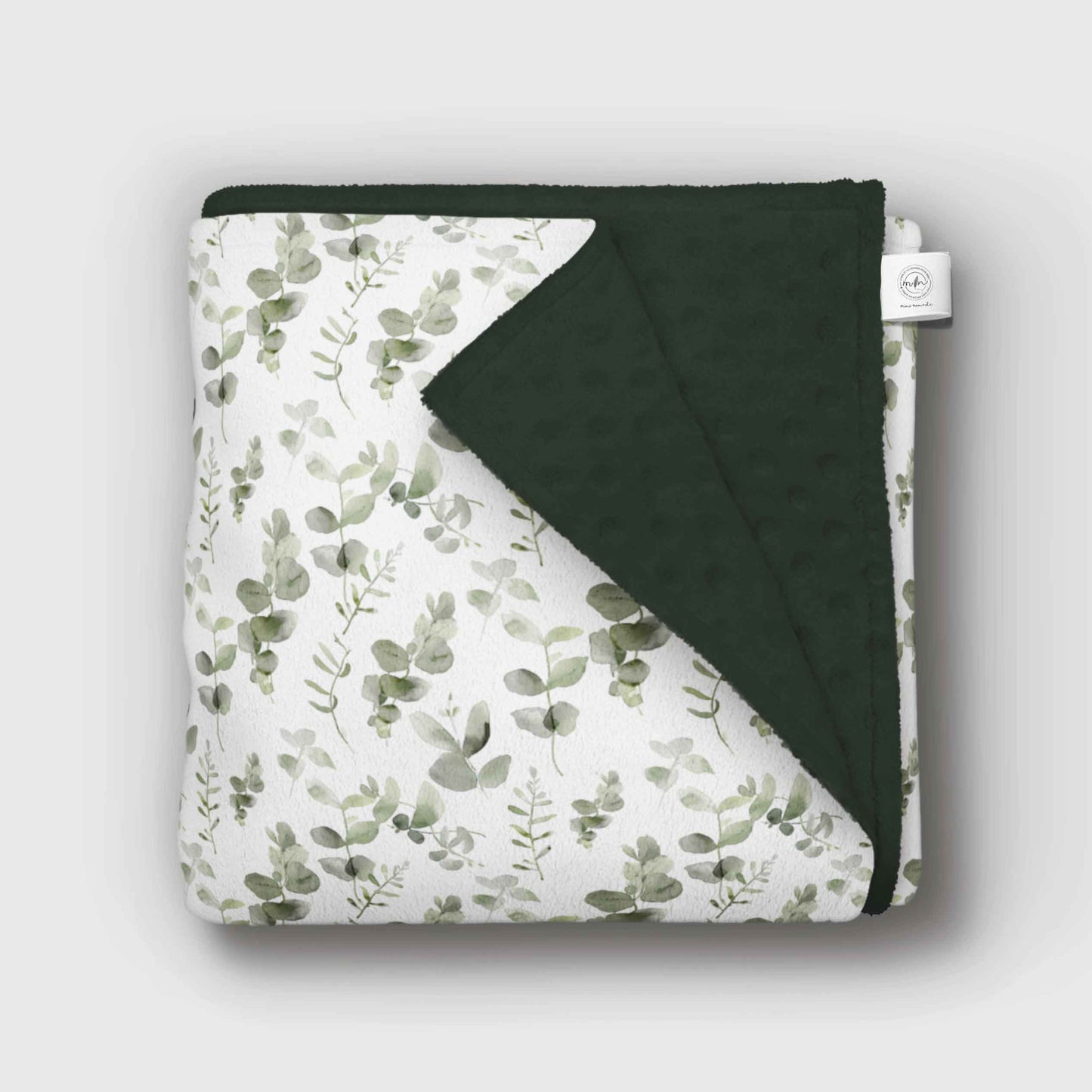 Doudou en minky | Feuillage Olive-Gris