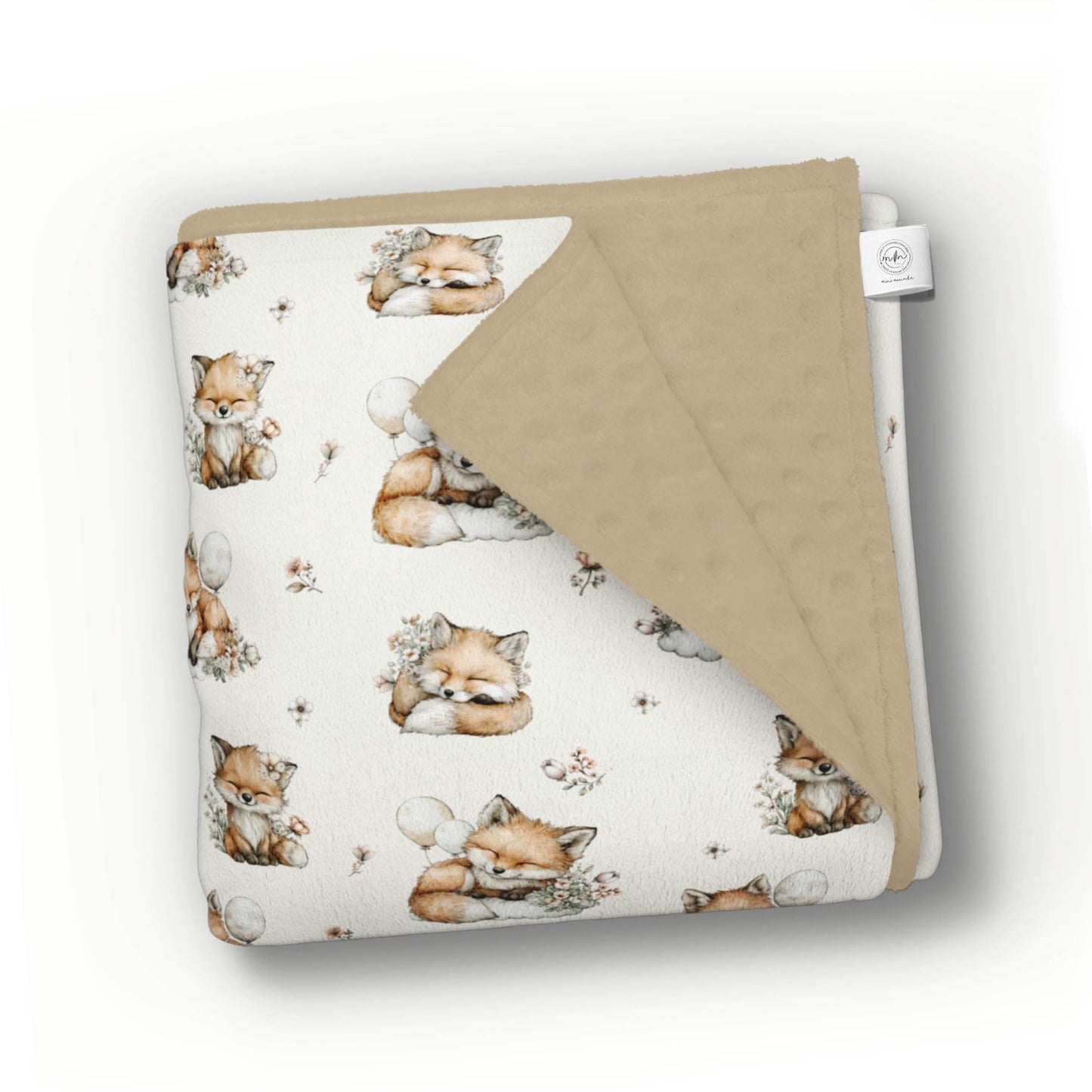 Doudou en minky | Petite renarde et ballons