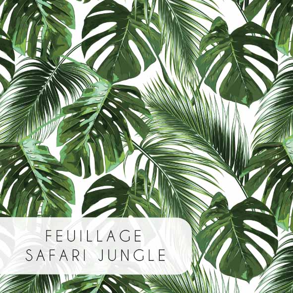 Couverture de lit simple | Safari Jungle | Feuillage Safari Jungle uni