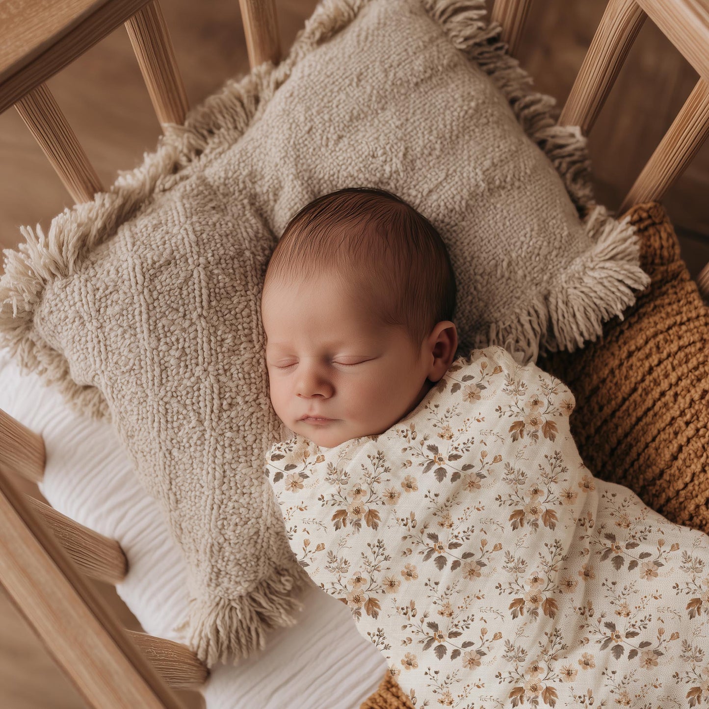 Couverture en mousseline de bambou | Fleurs Canelle