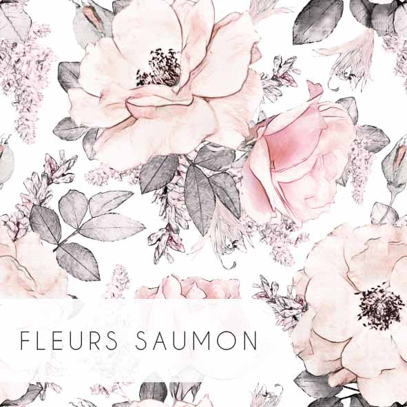 Drap contour pour bassinette | Fleurs saumon