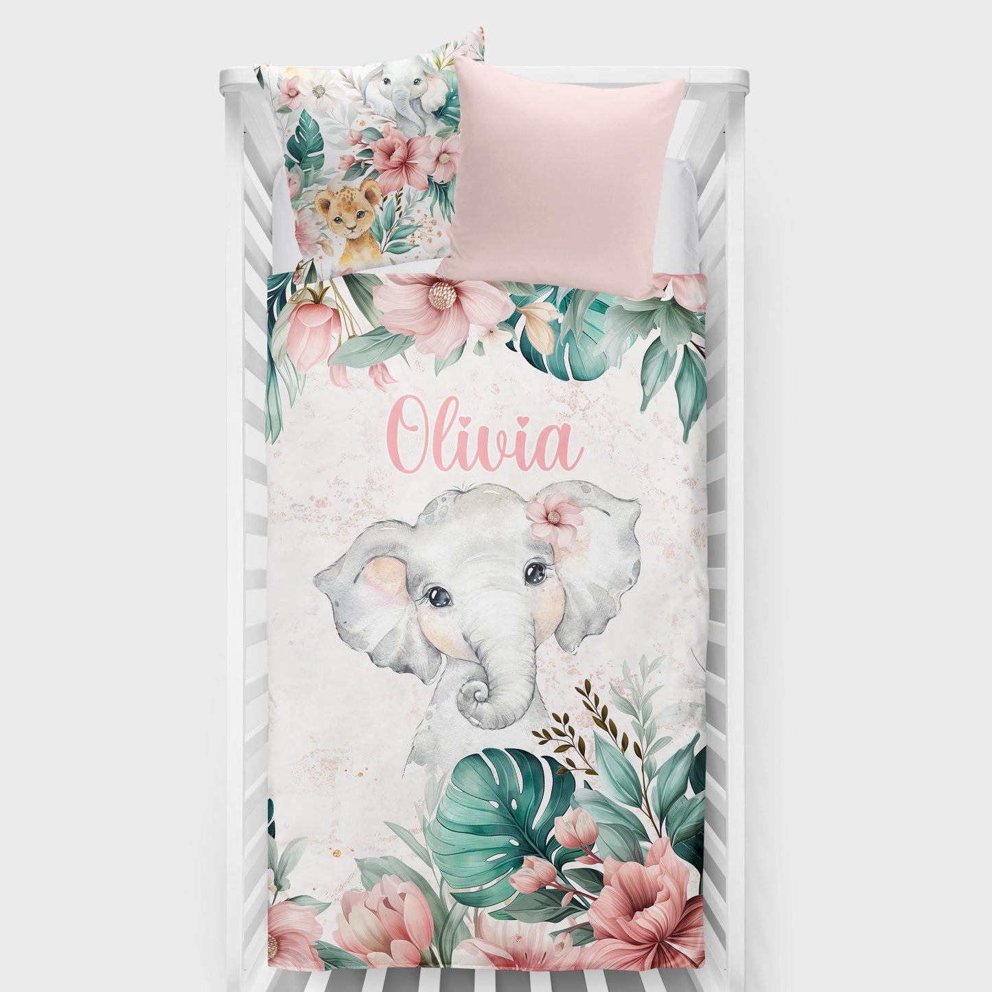 Couverture personnalisée | Animal au choix | Floral Safari