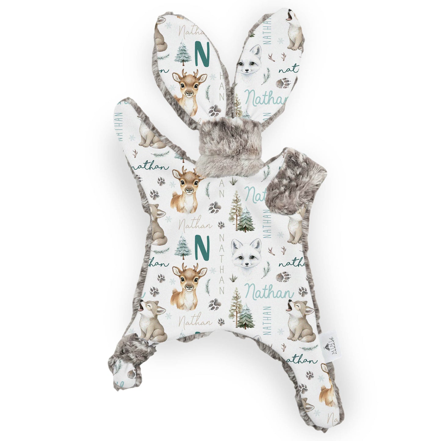 Lapinou personnalisé | Amis de l'hiver prénom répétitif