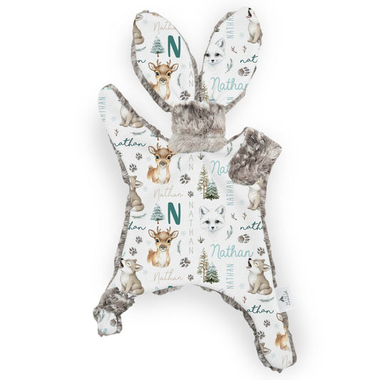 Lapinou personnalisé | Amis de l'hiver prénom répétitif