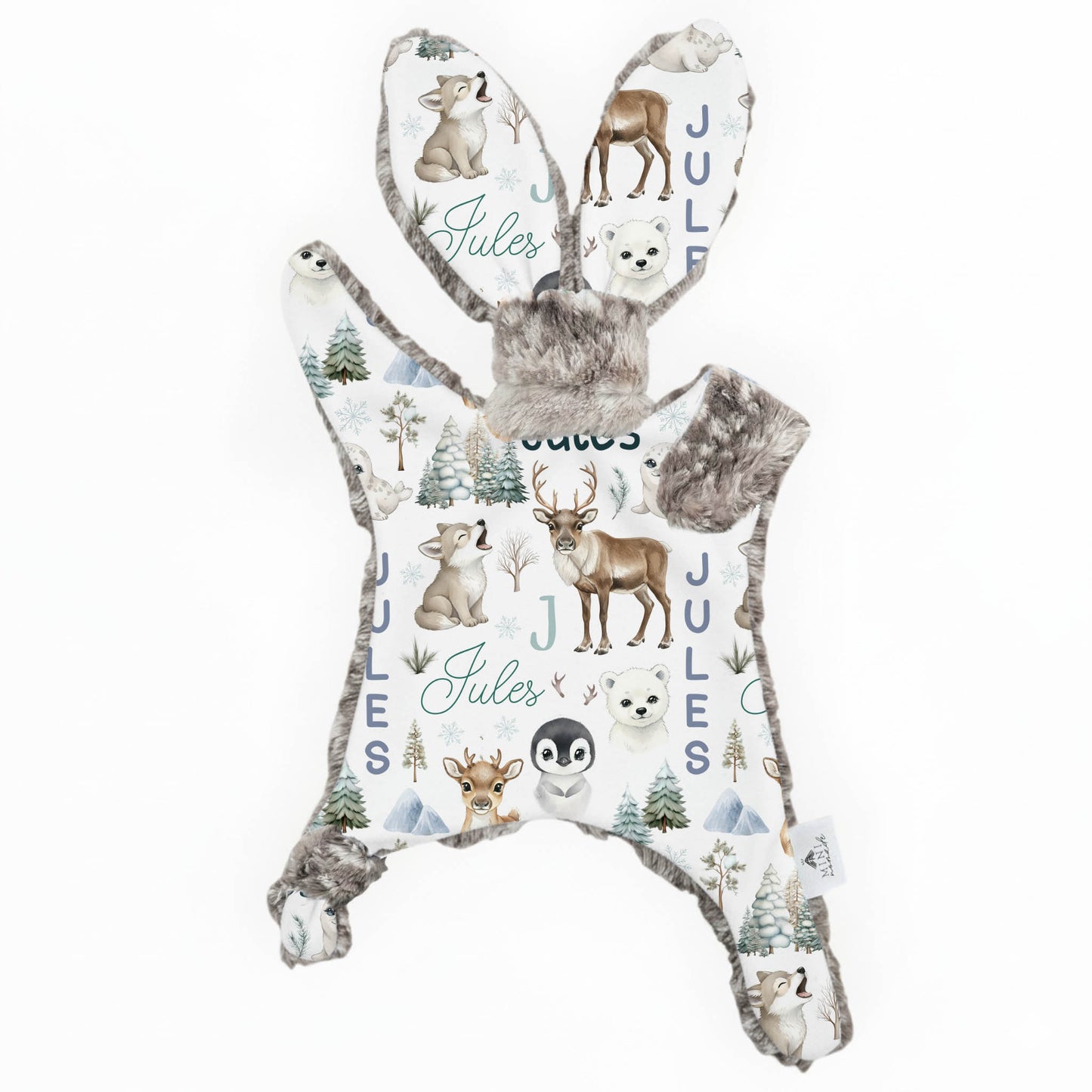 Lapinou personnalisé | Hiver enchanté prénom répétitif
