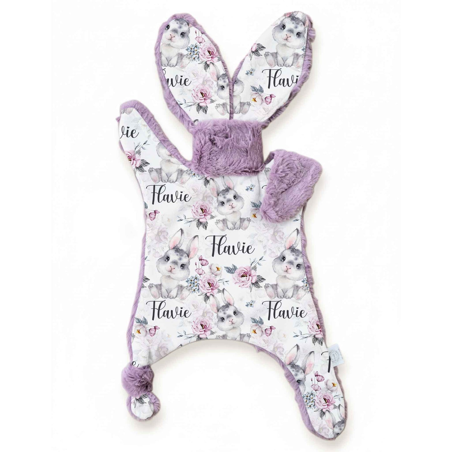 Lapinou personnalisé | Lapin rosé blush prénom répétitif