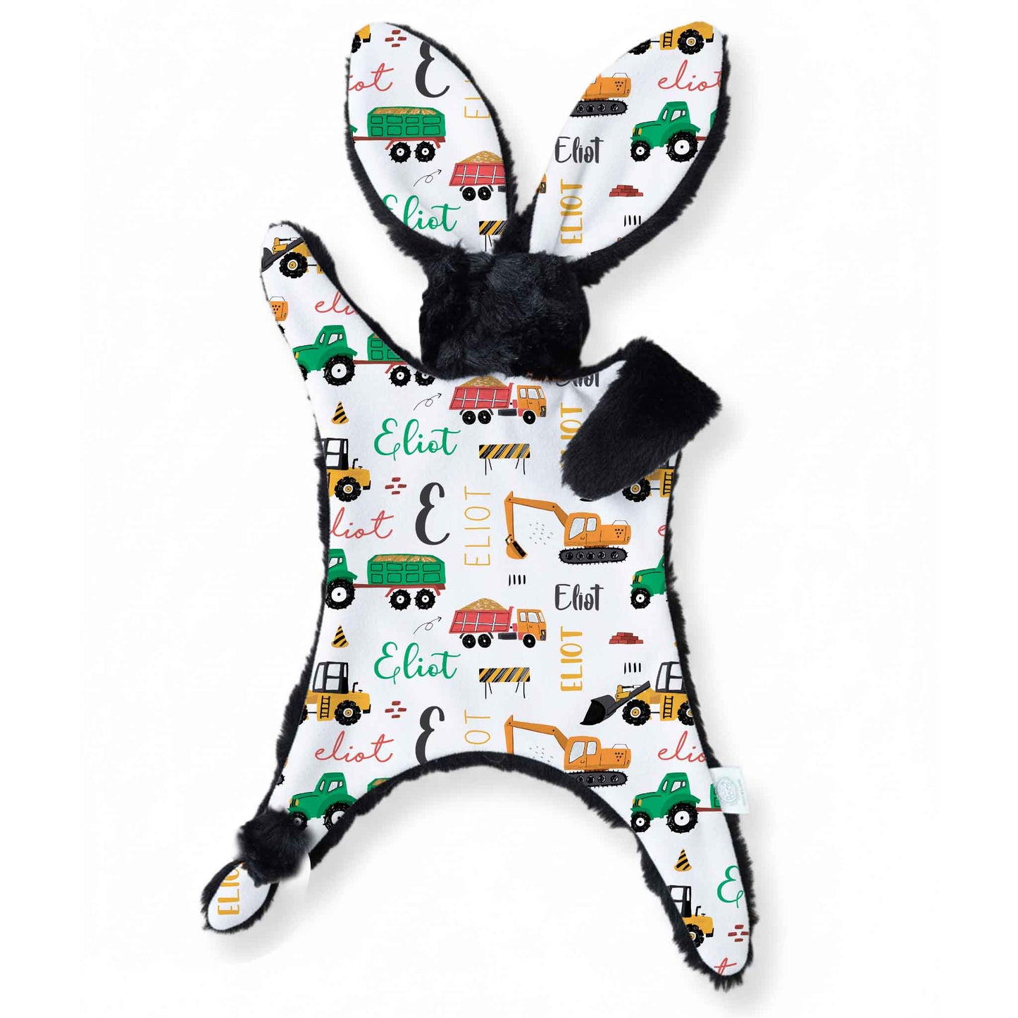 Lapinou personnalisé | Machinerie et tracteurs verts prénom répétitif