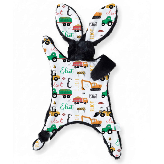 Lapinou personnalisé | Machinerie et tracteurs verts prénom répétitif