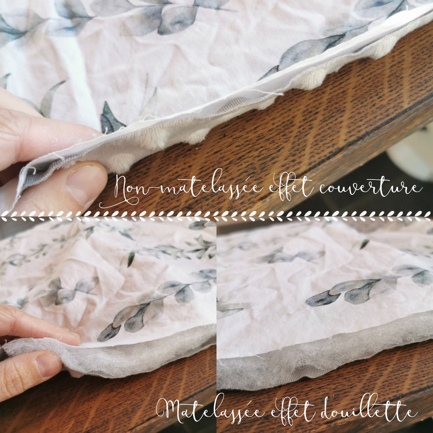 Couverture pour bassinette | Feuillage Olive-Gris animaux d'Asie Patchwork