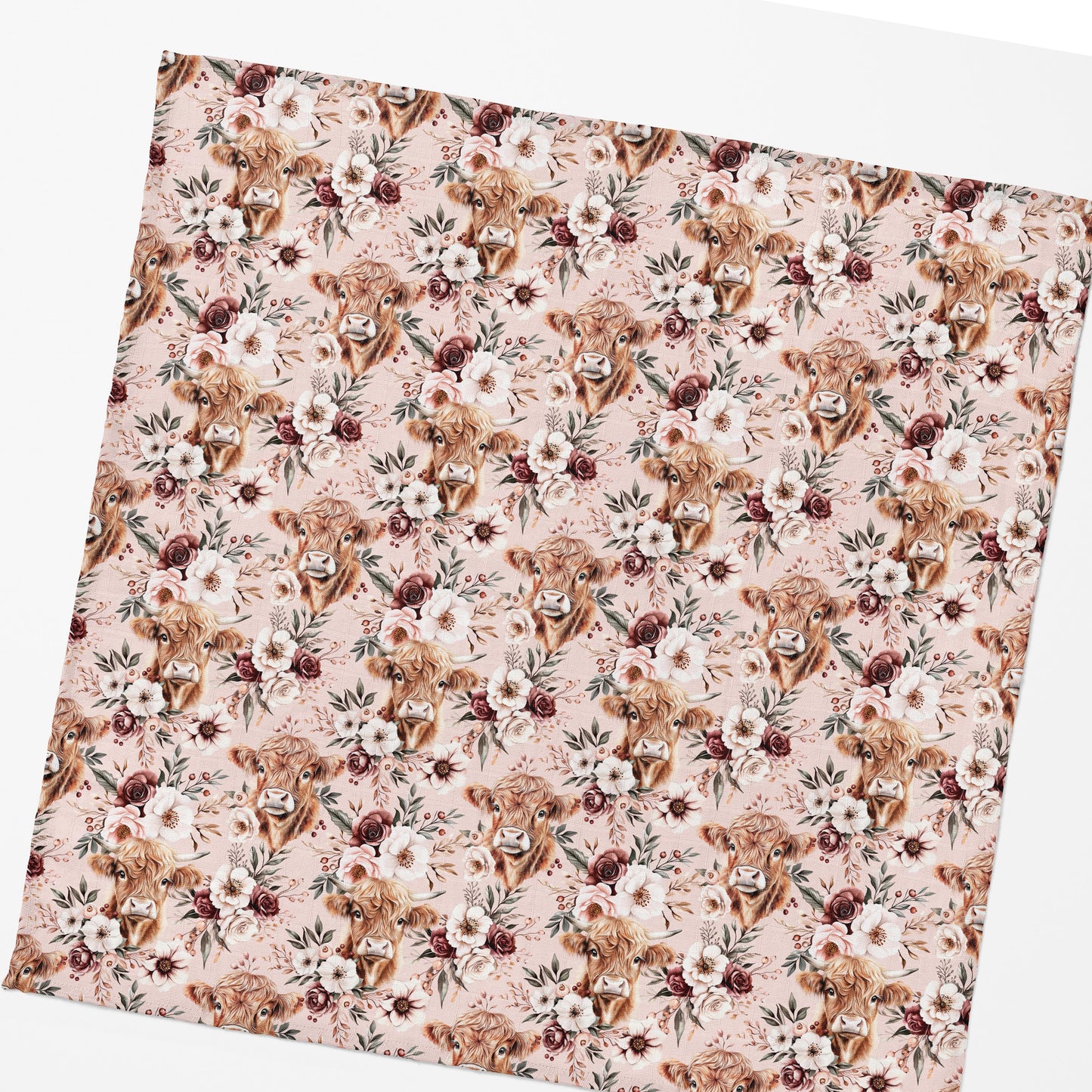 Couverture en mousseline de bambou | Vaches Mille et une fleurs