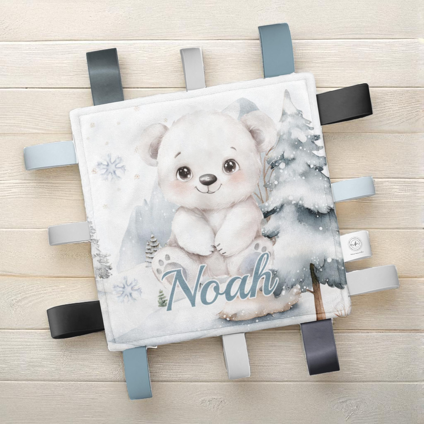 Doudou-étiquettes personnalisée | Ours Polaire d'hiver