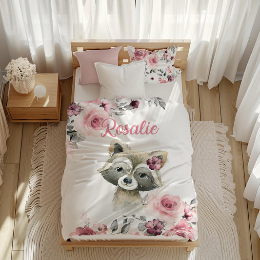 Couverture de lit simple | Animal au choix | Pétales Rosées avec animal