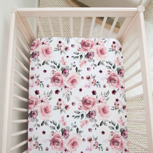 Drap contour pour bassinette | Pétales Rosées