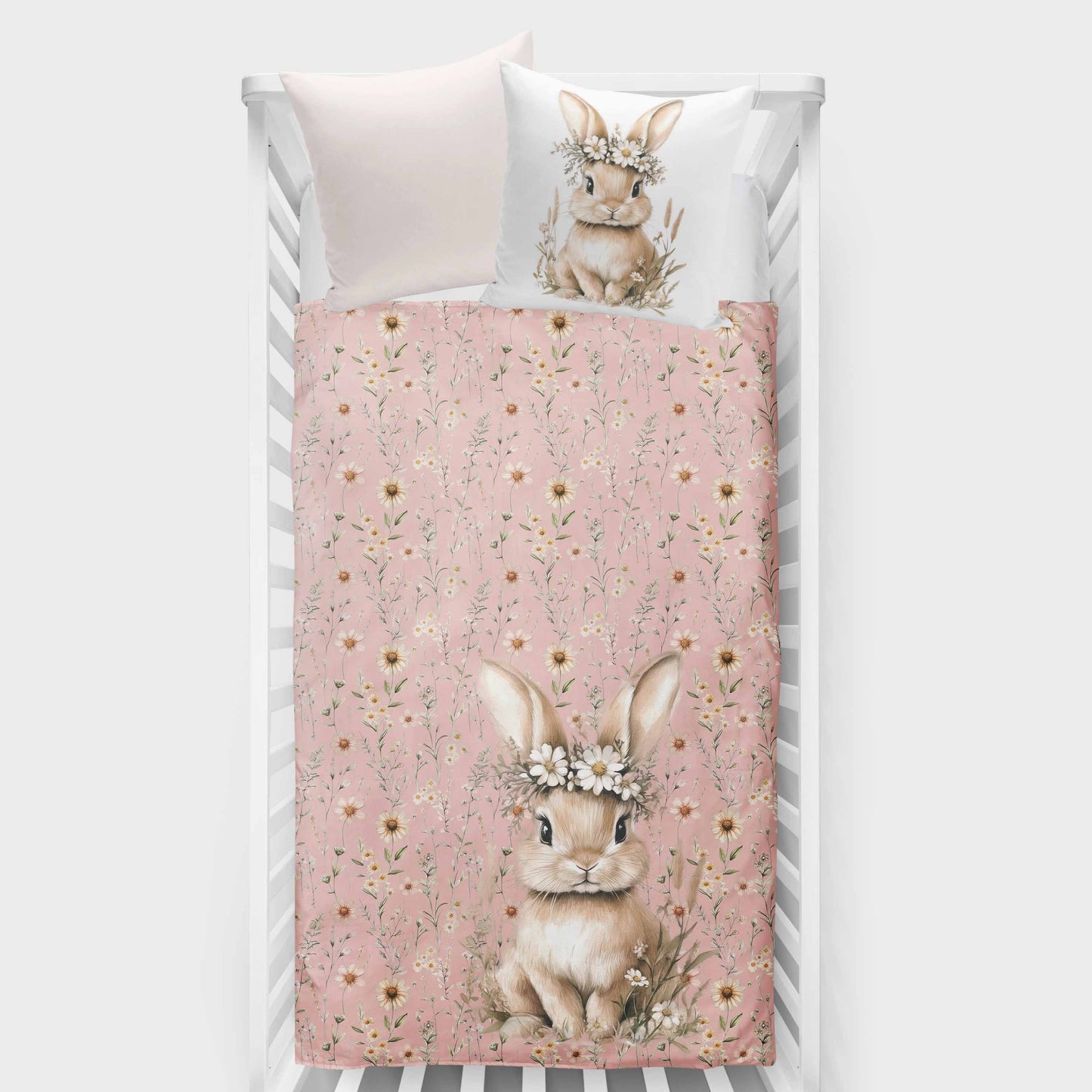 Couverture pour bassinette | Petit Lapin Floral