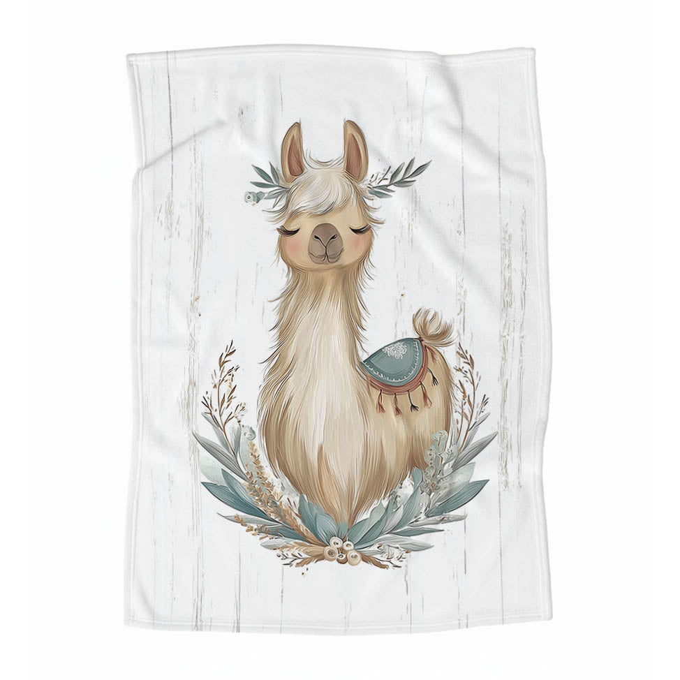 Couverture en minky | Lama bohème
