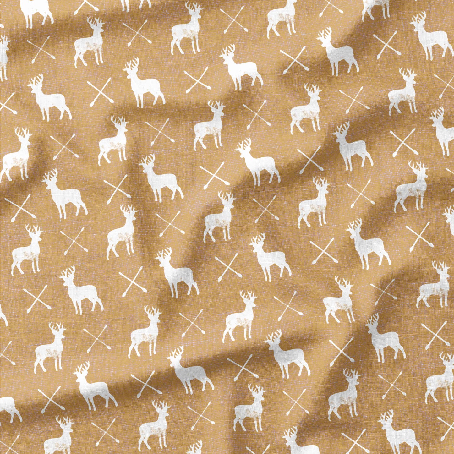 Banque de motif | Créez votre produit | Chevreuil aquarelle blanc moutarde