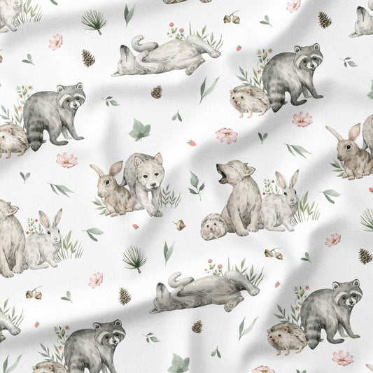 Banque de motif | Créez votre produit | Bébé loup rose et sauge