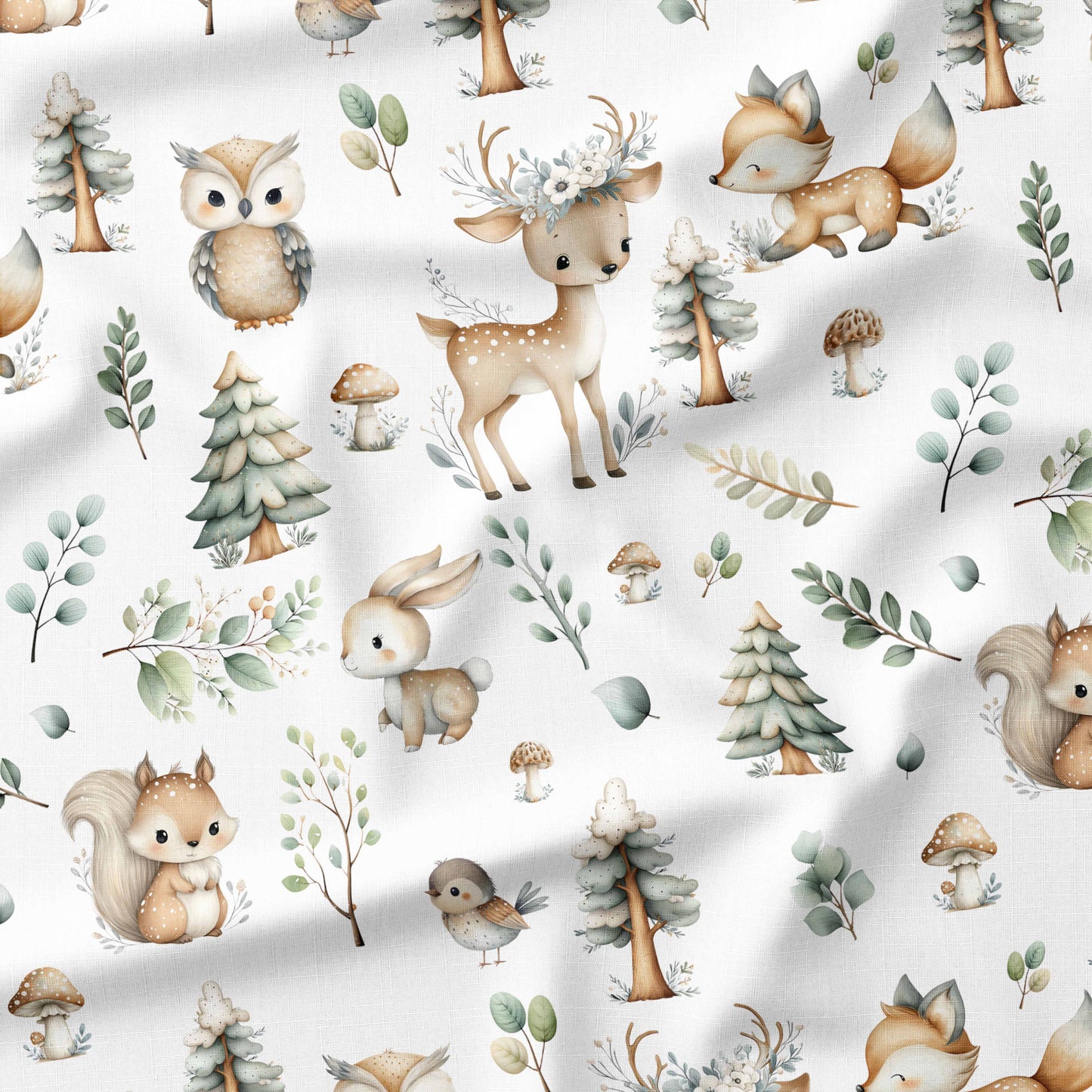 Banque de motif | Créez votre produit | Forêt beige fond blanc