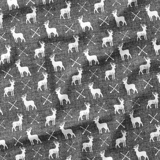 Banque de motif | Créez votre produit | Chevreuil aquarelle blanc charcoal