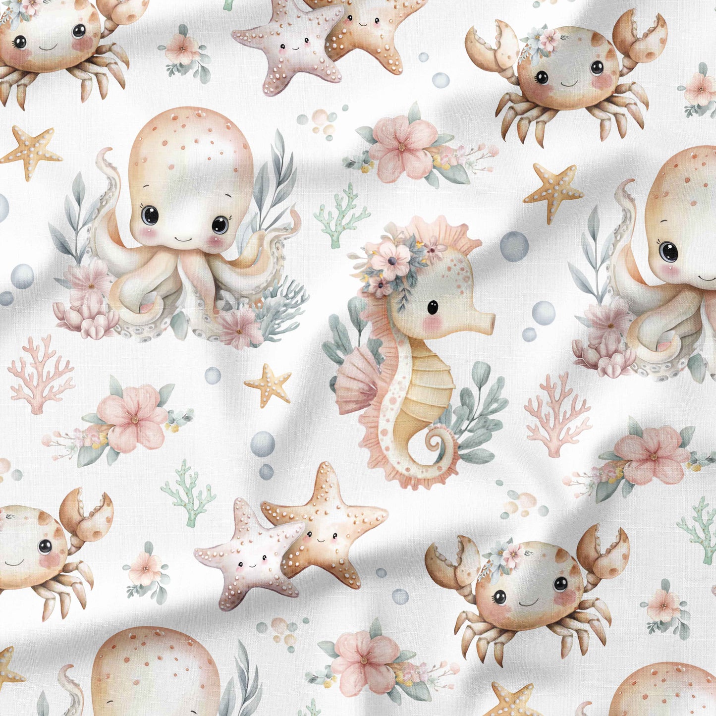 Banque de motif | Créez votre produit | Monde Marin fond blanc