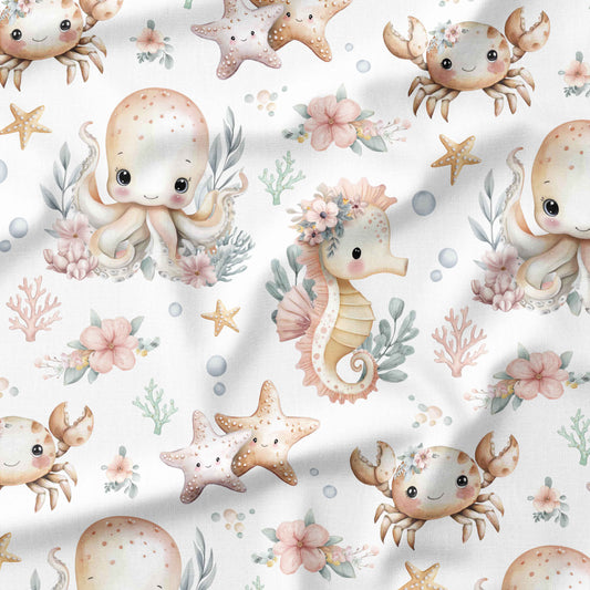 Banque de motif | Créez votre produit | Monde Marin fond blanc