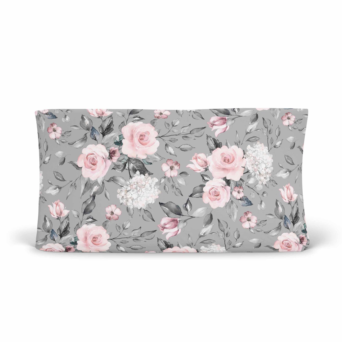Housse pour matelas à langer | Fleurs grises