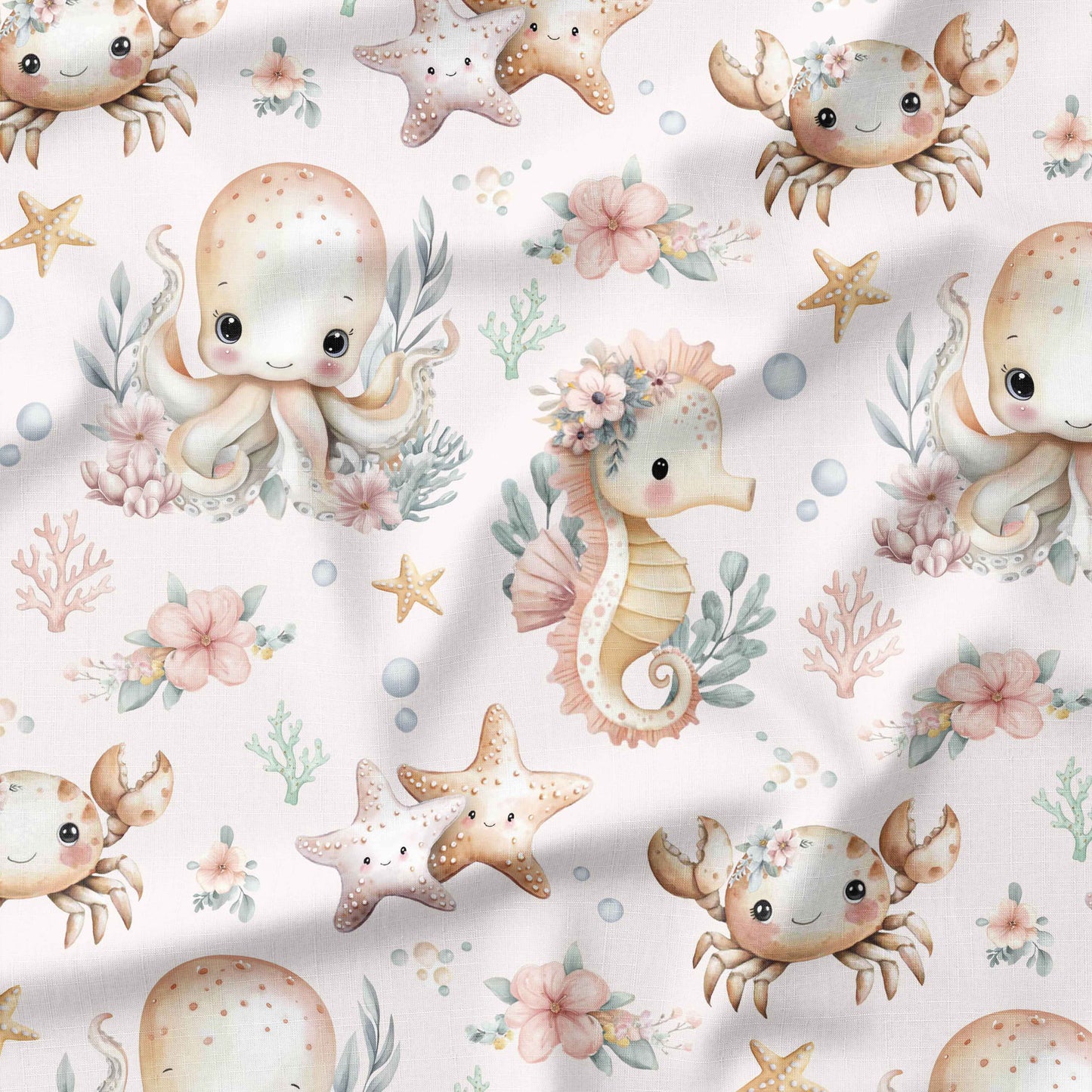 Banque de motif | Créez votre produit | Monde Marin fond rose