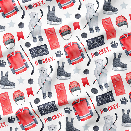 Banque de motif | Créez votre produit | Ourson et hockey