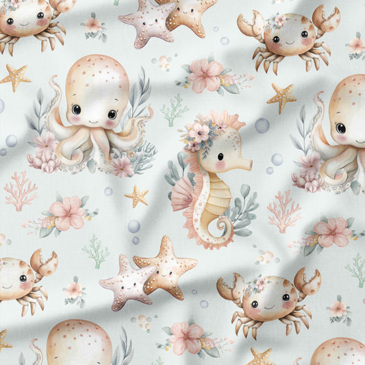 Banque de motif | Créez votre produit | Monde Marin fond menthe