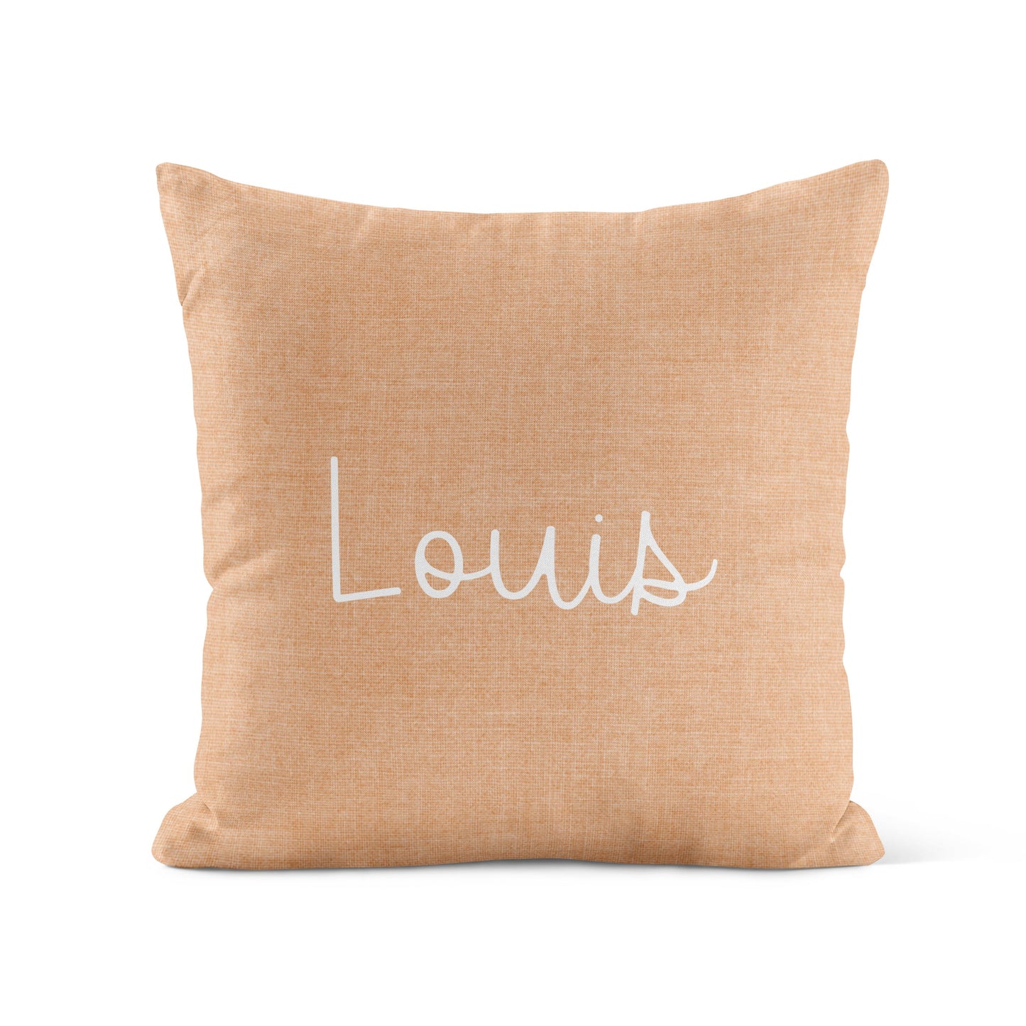 Housse de coussin personnalisée | Caramel uni avec prénom