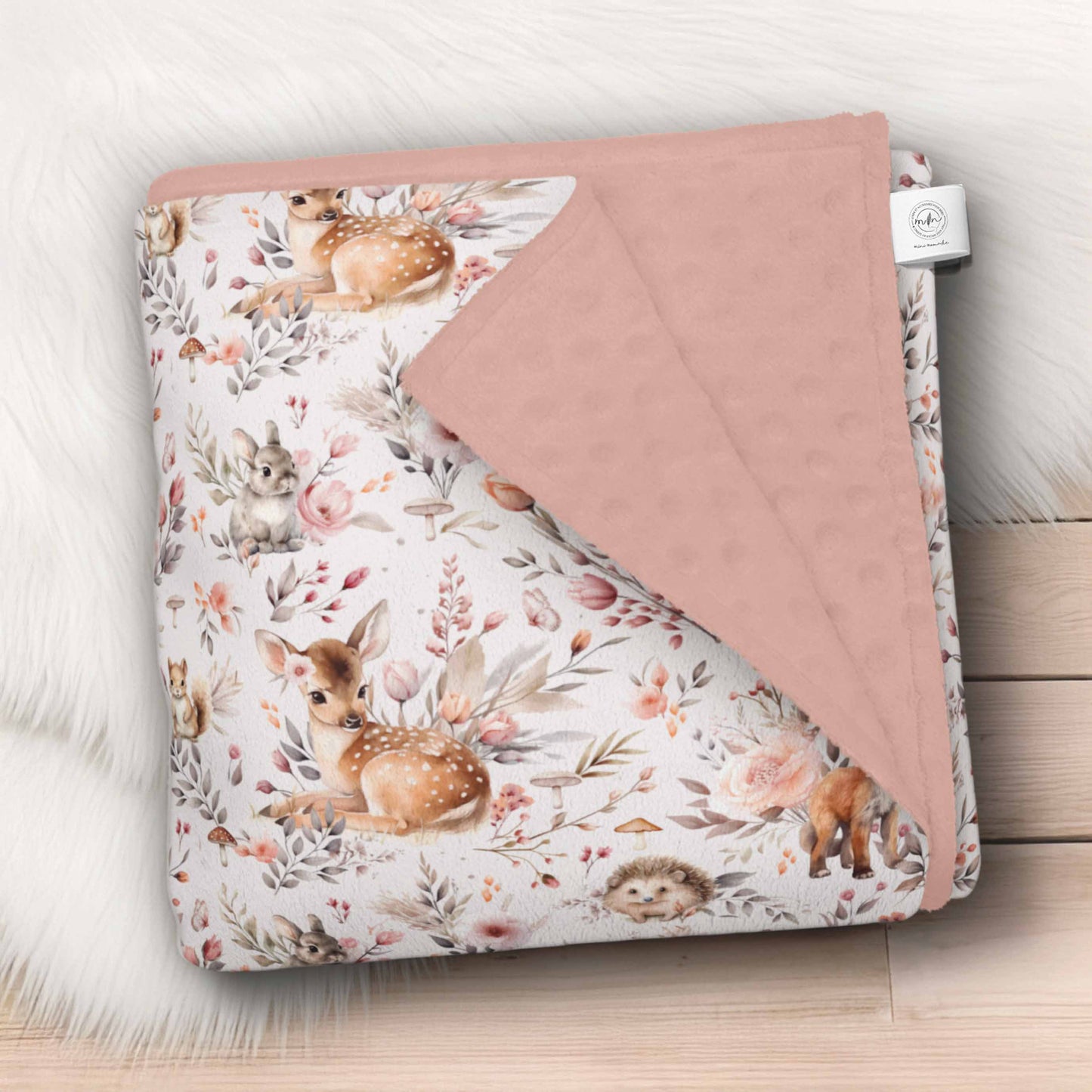 Couverture en minky | Forêt Rosée