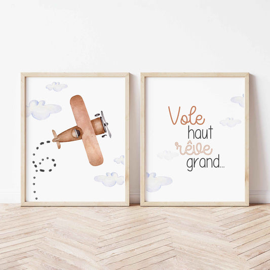 Ensemble de deux affiches numériques  | Aéroport