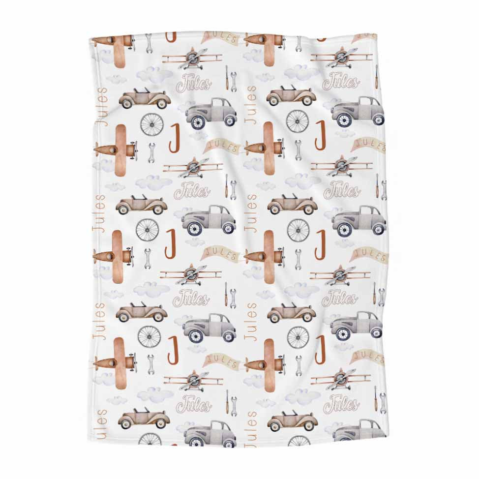 Couverture en minky personnalisée | Aéroport prénom répétitif