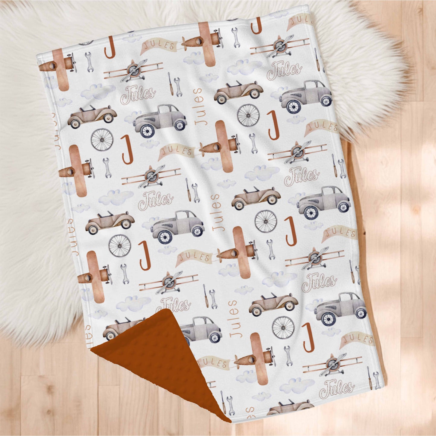 Couverture en minky personnalisée | Aéroport prénom répétitif