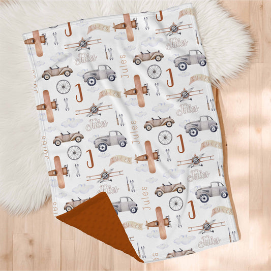 Couverture en minky personnalisée | Aéroport prénom répétitif