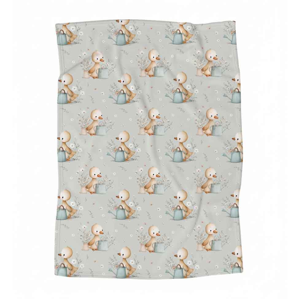 Couverture en minky | Cannetons marguerites