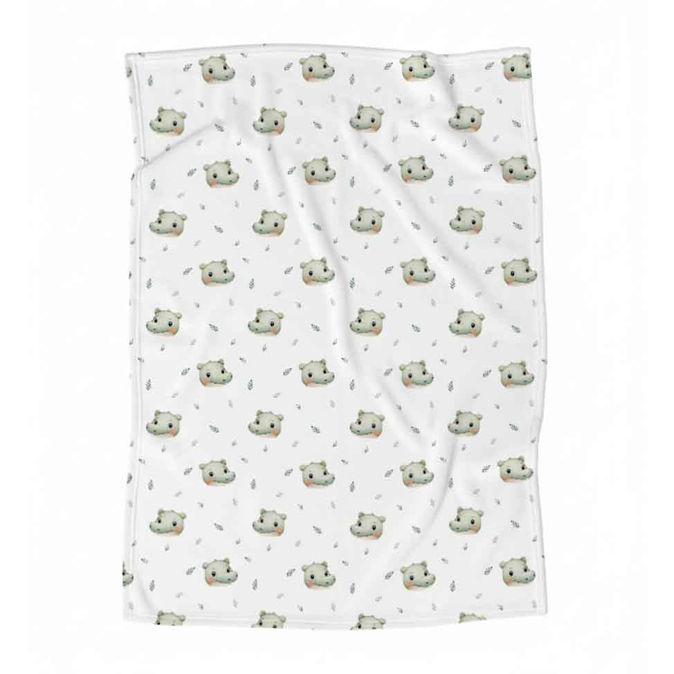 Couverture en minky | Têtes de crocos