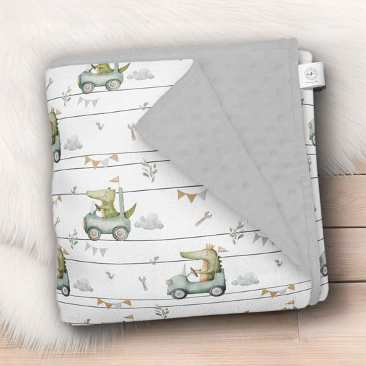 Couverture en minky | Course de crocos