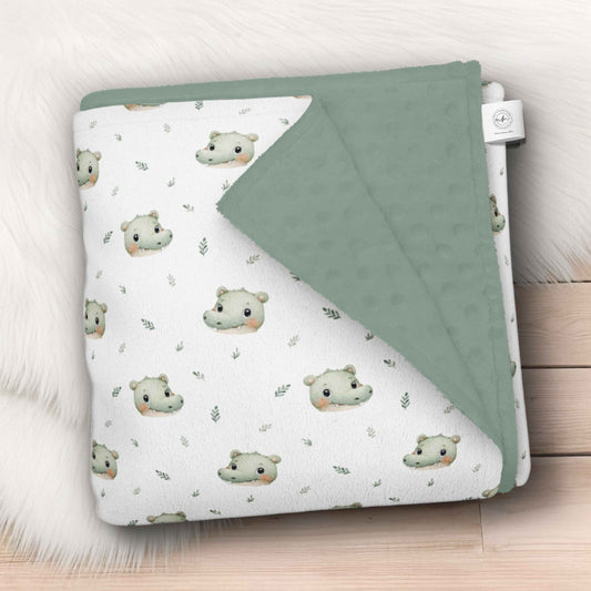 Couverture en minky | Têtes de crocos