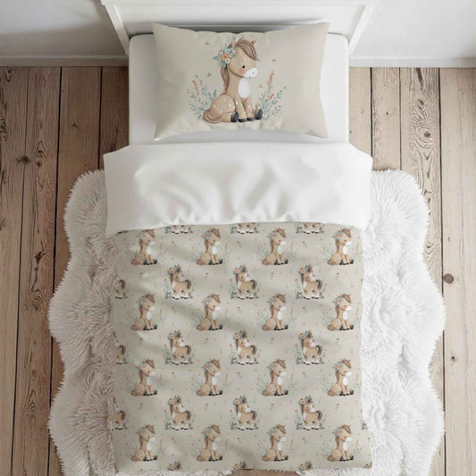 Literie pour lit simple | Chevaux marguerites