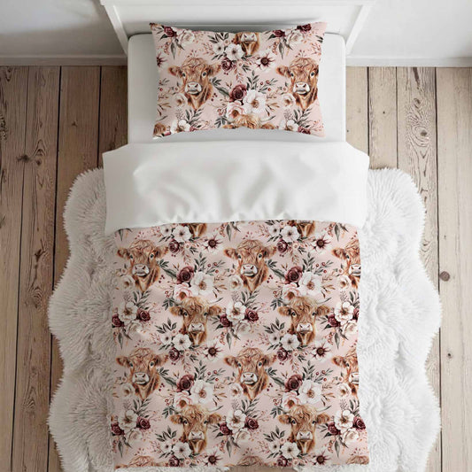 Literie pour lit simple | Vache mille et une fleurs