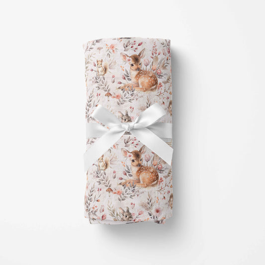 Couverture en mousseline de bambou | Forêt rosée