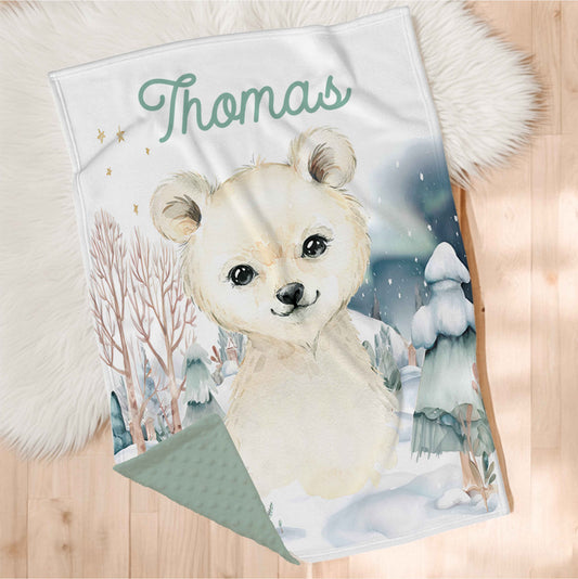 Couverture en minky personnalisée | Aurores boréales